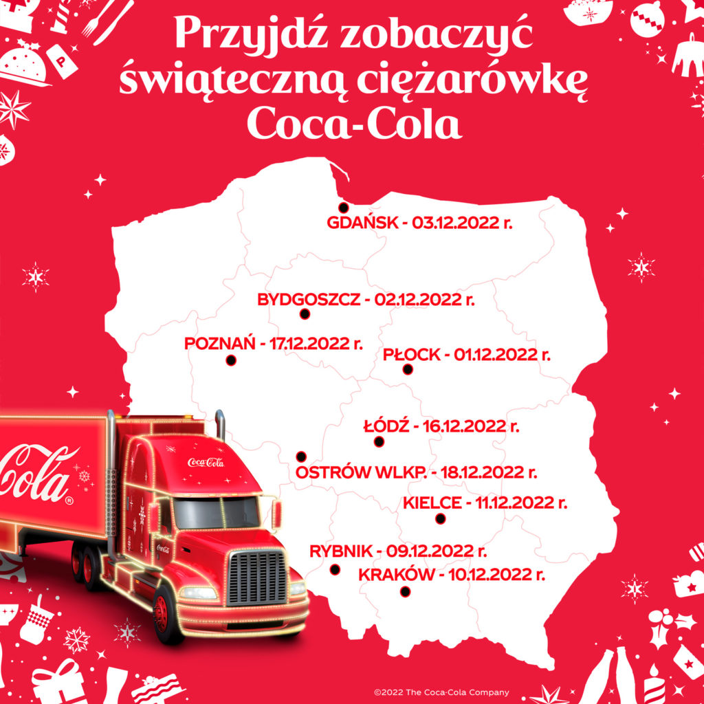 Різдвяна вантажівка Coca-Cola вже в дорозі! Фото - facebook.com/cocacolapoland/